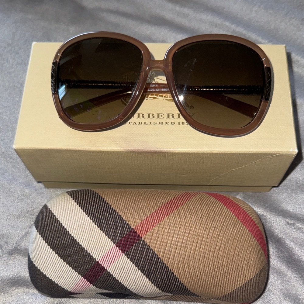 Burberry Tan Sunglasses with Brown Lenses